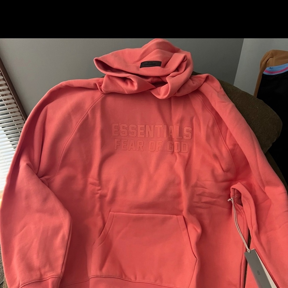 Fear of God Essentials Coral Hoodie with Embossed Logo